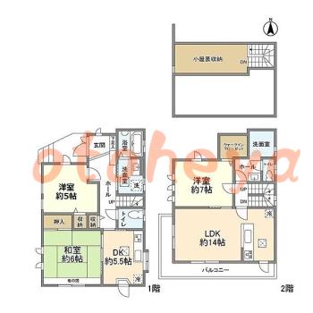 防音室のある楽器可 賃貸物件 3 LDK 28.5万円の図面１