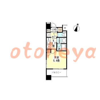 楽器可の賃貸物件 1 K 8.2万円の図面１