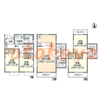 防音室のある楽器可 賃貸物件 4 LDK 17.5万円の図面１