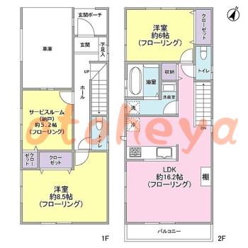 防音室のある楽器可 賃貸物件 2 SLDK 10万円の図面１