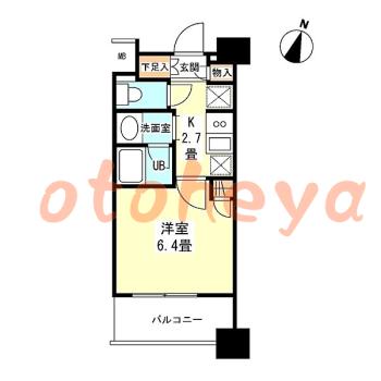 楽器可の賃貸物件 1 K 8.3万円の図面１