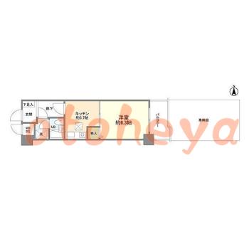 防音室のある楽器可 賃貸物件 1 K 5.5万円の図面１