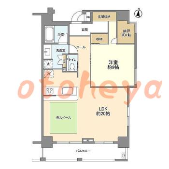 防音室のある楽器可 賃貸物件 1 LDK 18万円の図面１