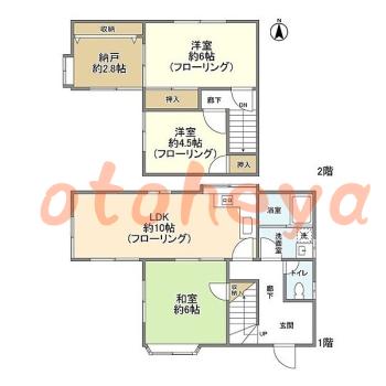 防音室のある楽器可 賃貸物件 3 LDK 8.5万円の図面１