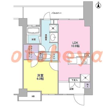 楽器可の賃貸物件 1 LDK 15.5万円の図面１