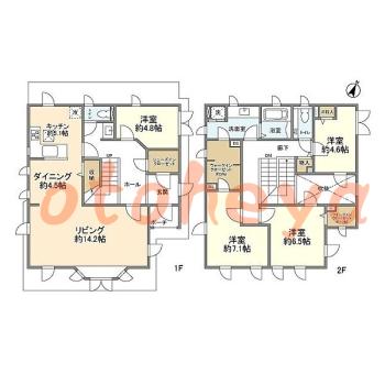 楽器可の賃貸物件 4 LDK 30万円の図面１