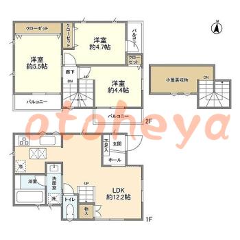 楽器可の賃貸物件 3 LDK 13万円の図面１