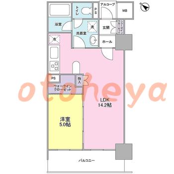 物件 1 LDK 24.8万円の図面１