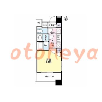 楽器可の賃貸物件 1 K 8.4万円の図面１