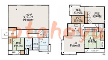 楽器可の賃貸物件 3 LDK 25万円の図面１