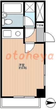 楽器可の賃貸物件 1 R 7.8万円の図面１