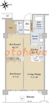 tokyo4物件 2 LDK 16万円の図面１