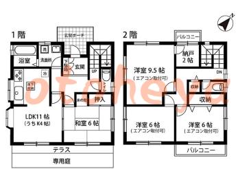 防音室のある楽器可 賃貸物件 4 LDK 14.5万円の図面１