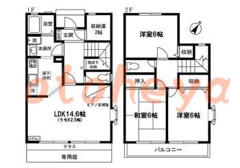 楽器可の賃貸物件 3 SLDK 13.5万円の図面１