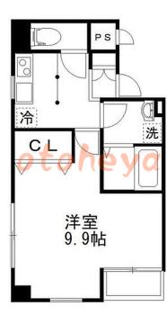 tokyo23物件 1 K 9万円の図面１