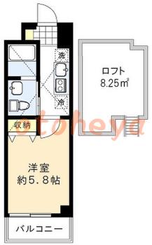 tokyo23物件 1K 11.3万円の図面１