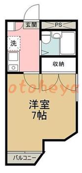 防音室のある楽器可 賃貸物件 1 K 4万円の図面１