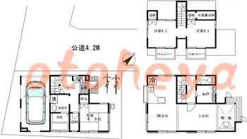 楽器可の賃貸物件 3 SLDK 11.5万円の図面１
