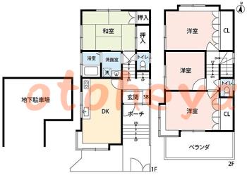 防音室のある楽器可 賃貸物件 4 DK 10.8万円の図面１