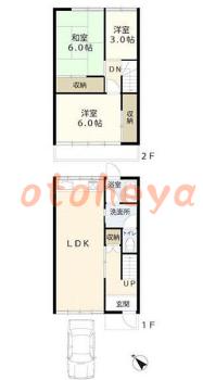 楽器可の賃貸物件 3 LDK 10.3万円の図面１