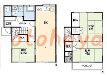 防音室のある楽器可 賃貸物件 3 LDK 9.8万円の図面１
