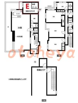 楽器可の賃貸物件 2 R 12万円の図面１
