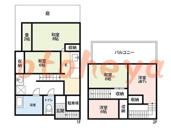 楽器可の賃貸物件 5 DK 7.9万円の図面１
