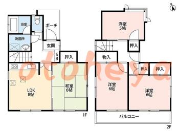 防音室のある楽器可 賃貸物件 4 DK 11.4万円の図面１