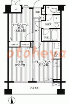 楽器可の賃貸物件 1 SDK 12.8万円の図面１