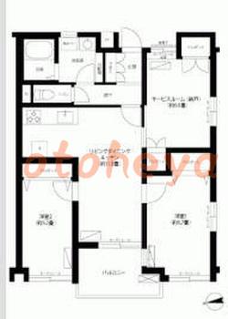 防音室のある楽器可 賃貸物件 2 SLDK 22.9万円の図面１