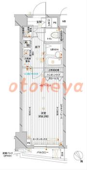 防音室のある楽器可 賃貸物件 1 K 7.5万円の図面１