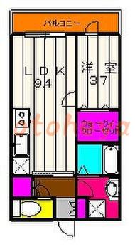 防音室のある楽器可 賃貸物件 1 LDK 10.4万円の図面１