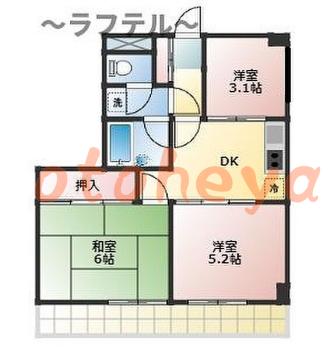 防音室のある楽器可 賃貸物件 3 DK 7万円の図面１