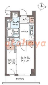 tokyo4物件 1 K 12.2万円の図面１