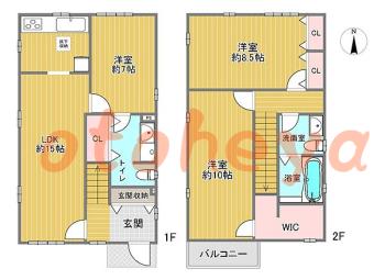 防音室のある楽器可 賃貸物件 3 LDK 15.9万円の図面１