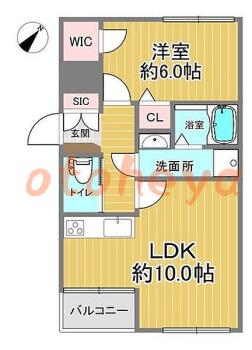 防音室のある楽器可 賃貸物件 1 LDK 14.5万円の図面１