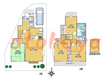 楽器可の賃貸物件 4 LDK 14.4万円の図面１