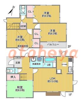 楽器可の賃貸物件 4 LDK 14.4万円の図面１