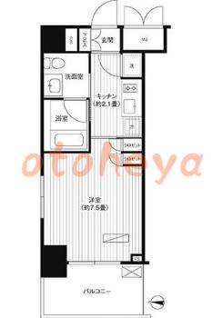 防音室のある楽器可 賃貸物件 1 K 10万円の図面１
