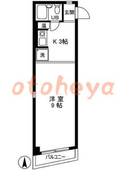 tokyo23物件 1K 7.6万円の図面１