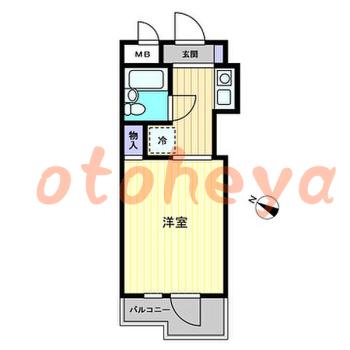 楽器可の賃貸物件 1 R 4.5万円の図面１