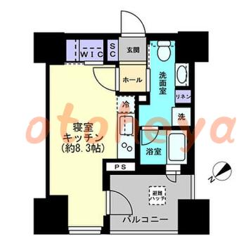 楽器可の賃貸物件 1 R 15.2万円の図面１