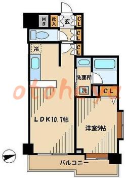 楽器可の賃貸物件 1 LDK 15.1万円の図面１