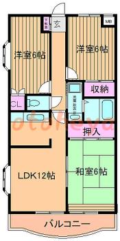 防音室のある楽器可 賃貸物件 3 LDK 9.2万円の図面１