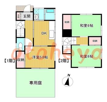 楽器可の賃貸物件 3 DK 10万円の図面１