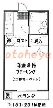グランドピアノ可の賃貸物件 1 R 5.8万円の図面１