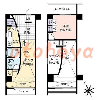 防音室のある楽器可 賃貸物件 1 SLDK 11.8万円の図面１