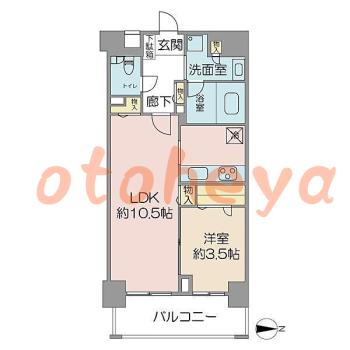 グランドピアノ可の賃貸物件 1 LDK 12万円の図面１