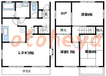 楽器可の賃貸物件 3 SLDK 11.2万円の図面１