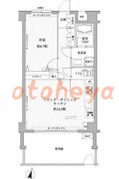 防音室のある楽器可 賃貸物件 1 LDK 16.7万円の図面１